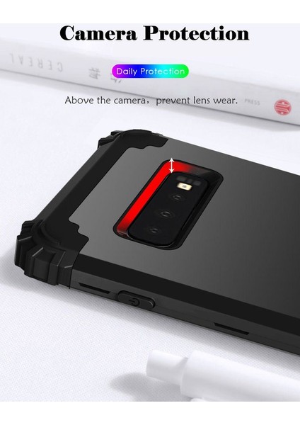 Samsung Galaxy S10 İçin Pc Yumuşak Tpu Bumper 3'ü 1 Arada Koruma ShockProof Kılıf (Yurt Dışından)