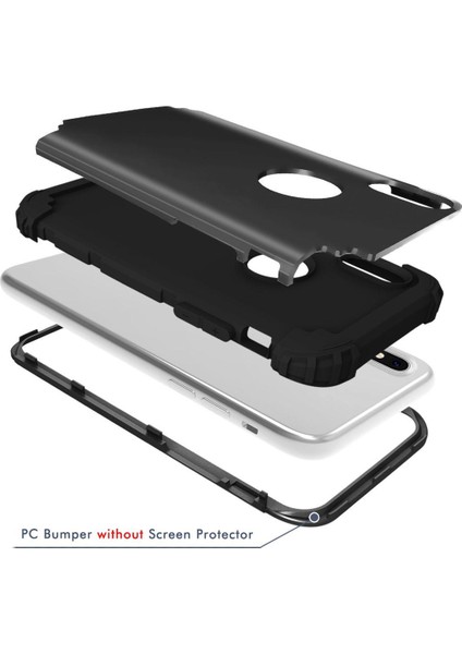 iPhone XS / iPhone X İçin Pc Yumuşak Tpu Bumper 3'ü 1 Arada Koruma ShockProof Kılıf (Yurt Dışından)