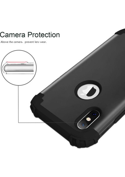 iPhone XS / iPhone X İçin Pc Yumuşak Tpu Bumper 3'ü 1 Arada Koruma ShockProof Kılıf (Yurt Dışından)