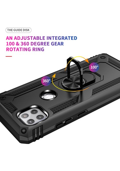 Motorola One 5G Ace İçin Çift Katmanlı Halkalı Standlı Kılıf (Yurt Dışından)
