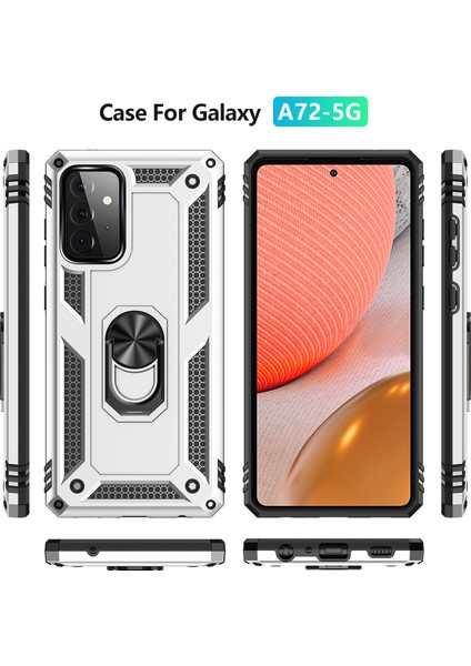 Samsung Galaxy A72 5G / A72 5G İçin Çift Katmanlı Halkalı Standlı Kılıf (Yurt Dışından) fiyatları