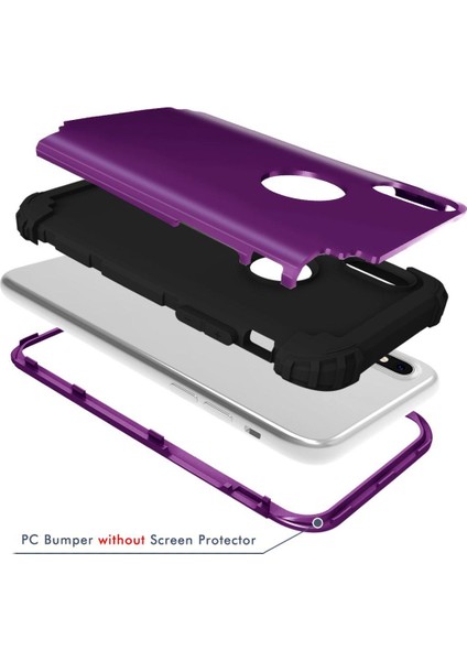 iPhone XS / iPhone X İçin Pc Yumuşak Tpu Bumper 3'ü 1 Arada Koruma ShockProof Kılıf (Yurt Dışından)