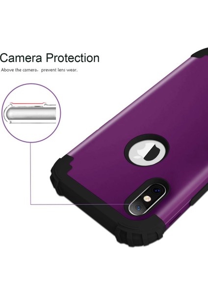iPhone XS / iPhone X İçin Pc Yumuşak Tpu Bumper 3'ü 1 Arada Koruma ShockProof Kılıf (Yurt Dışından)
