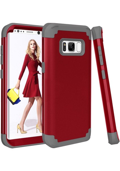 Samsung Galaxy S8 İçin Pc Yumuşak Tpu Bumper 3'ü 1 Arada Koruma ShockProof Kılıf (Yurt Dışından)