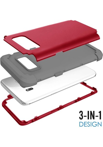 Samsung Galaxy S8 İçin Pc Yumuşak Tpu Bumper 3'ü 1 Arada Koruma ShockProof Kılıf (Yurt Dışından)