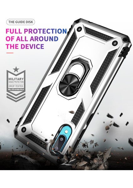 Samsung Galaxy A02 İçin Çift Katmanlı Halkalı Standlı Kılıf (Yurt Dışından)