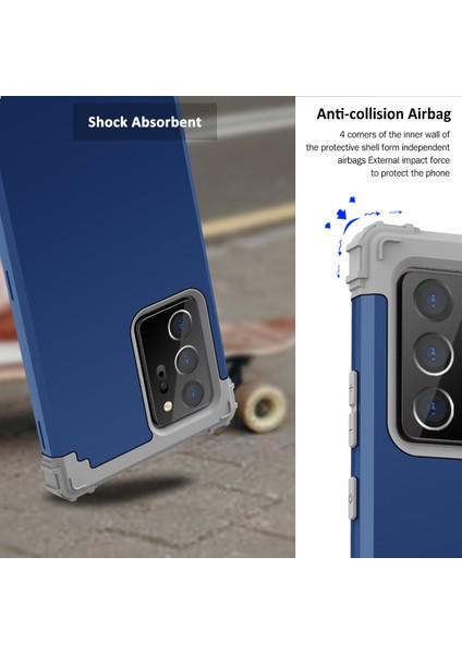 Samsung Galaxy Note 20 Ultra İçin Yumuşak Silikon Pc Bumper 3'ü 1 Arada ShockProof Korumalı Kılıf (Yurt Dışından)