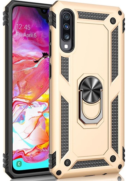 Samsung Galaxy A50 İçin Çift Katmanlı Halkalı Standlı ShockProof Kılıf (Yurt Dışından)