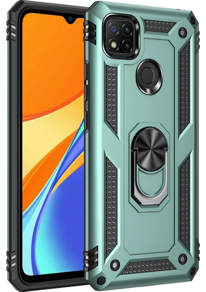 Xiaomi Redmi 9c İçin Çift Katmanlı Halkalı Standlı Kılıf (Yurt Dışından)