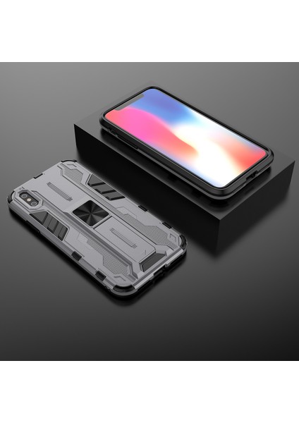 iPhone X / iPhone XS İçin Çift Katmanlı Pc Tpu Bumper Kaymaz ShockProof Korumalı Kılıf (Yurt Dışından)