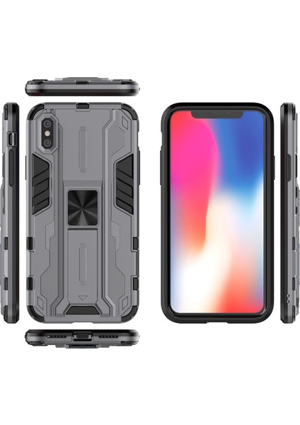 iPhone X / iPhone XS İçin Çift Katmanlı Pc Tpu Bumper Kaymaz ShockProof Korumalı Kılıf (Yurt Dışından)