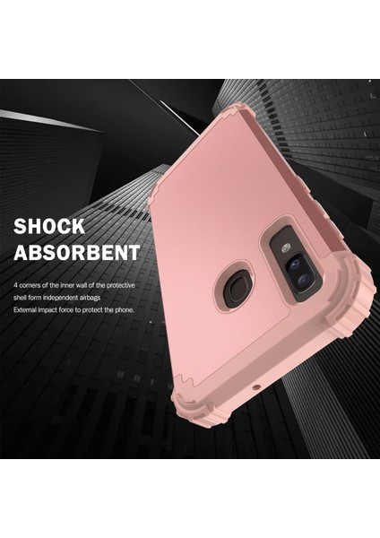 Samsung Galaxy A20 / A30 / A50 / A50S İçin Yumuşak Silikon Pc Bumper 3'ü 1 Arada ShockProof Korumalı Kılıf (Yurt Dışından)