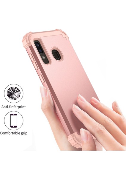 Samsung Galaxy A20 / A30 / A50 / A50S İçin Yumuşak Silikon Pc Bumper 3'ü 1 Arada ShockProof Korumalı Kılıf (Yurt Dışından)