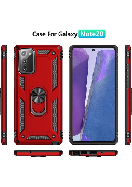 Samsung Galaxy Note 20 İçin Çift Katmanlı Halkalı Standlı Kılıf (Yurt Dışından)