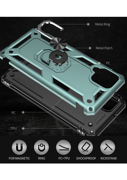 Samsung Galaxy A12 5G İçin Çift Katmanlı Halkalı Standlı Kılıf (Yurt Dışından) modelleri