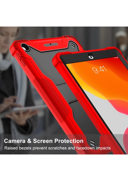 iPad 10.2 inç İçin 3 Katmanlı Standlı Shockproof Tam Koruma Kılıf (Yurt Dışından) indirimleri