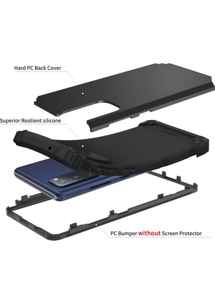 Samsung Galaxy S20 Fe 5G İçin Yumuşak Silikon Pc Bumper 3'ü 1 Arada ShockProof Korumalı Kılıf (Yurt Dışından) fırsatları