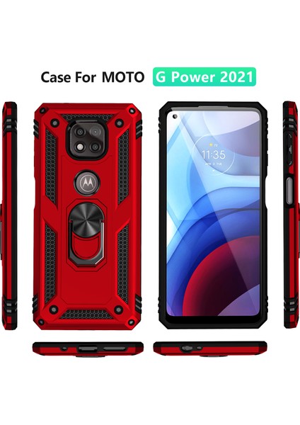 Motorola Moto G Power 2021 İçin Çift Katmanlı Halkalı Standlı Kılıf (Yurt Dışından) fiyatları