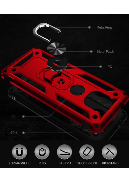 Motorola Moto G Power 2021 İçin Çift Katmanlı Halkalı Standlı Kılıf (Yurt Dışından) modelleri