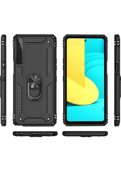 LG Stylo7 4G İçin Çift Katmanlı Halkalı Standlı Kılıf (Yurt Dışından)