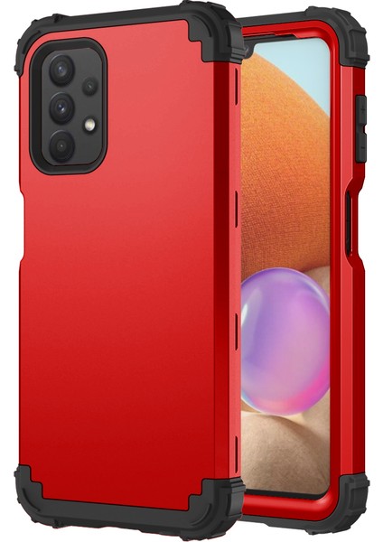 Samsung Galaxy A32 5G İçin Yumuşak Silikon Pc Bumper 3'ü 1 Arada ShockProof Korumalı Kılıf (Yurt Dışından)