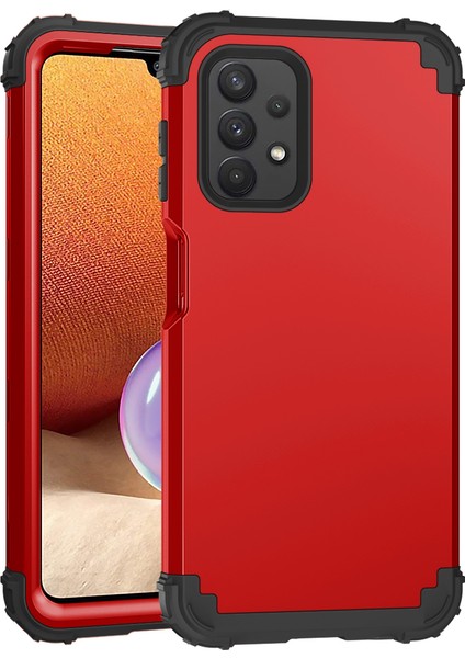 Samsung Galaxy A32 5G İçin Yumuşak Silikon Pc Bumper 3'ü 1 Arada ShockProof Korumalı Kılıf (Yurt Dışından)