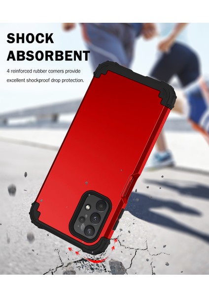 Samsung Galaxy A32 5G İçin Yumuşak Silikon Pc Bumper 3'ü 1 Arada ShockProof Korumalı Kılıf (Yurt Dışından)