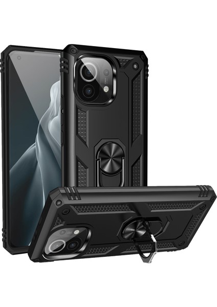 Xiaomi Mi 11 İçin Çift Katmanlı Halkalı Standlı Kılıf (Yurt Dışından)