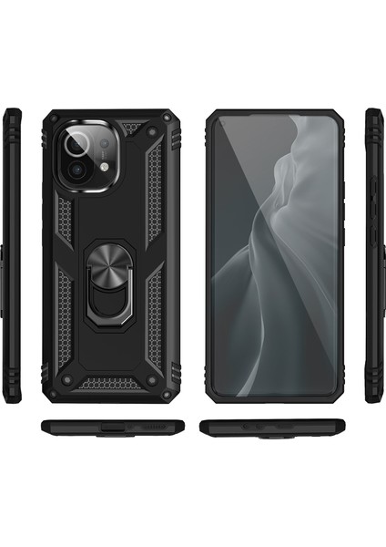 Xiaomi Mi 11 İçin Çift Katmanlı Halkalı Standlı Kılıf (Yurt Dışından)