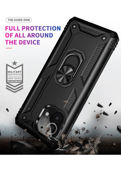 Xiaomi Mi 11 İçin Çift Katmanlı Halkalı Standlı Kılıf (Yurt Dışından)