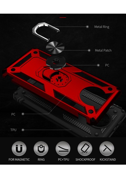 Xiaomi Redmi Note 9t 5G İçin Çift Katmanlı Halkalı Standlı Kılıf (Yurt Dışından) modelleri