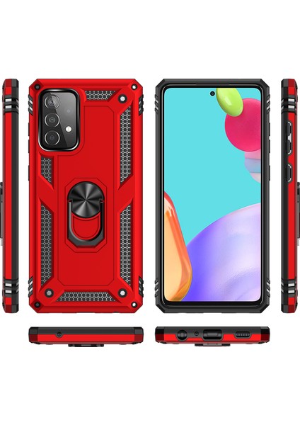 Samsung Galaxy A52 5G İçin Çift Katmanlı Halkalı Standlı Kılıf (Yurt Dışından)