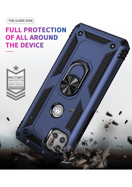 Motorola One 5G Ace İçin Çift Katmanlı Halkalı Standlı Kılıf (Yurt Dışından)