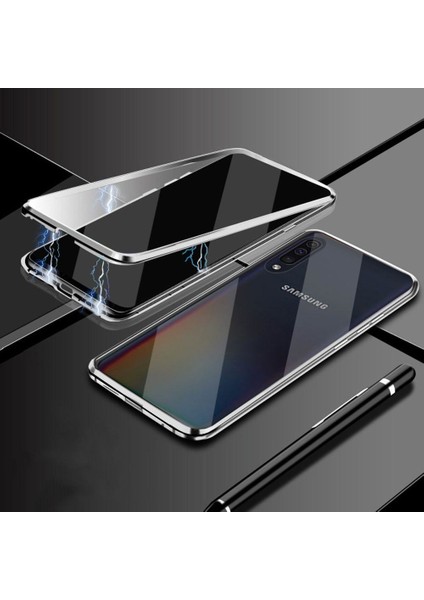 Samsung Galaxy A50 / A50S / A30S İçin 360° Koruma Tam Kaplayıcı Metal Bumper Manyetik Flip Kılıf (Yurt Dışından)