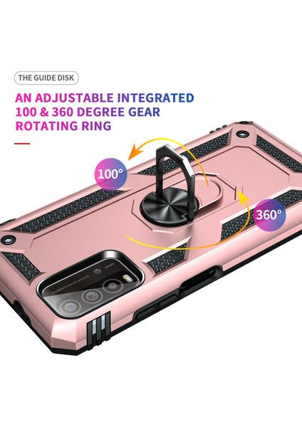 Xiaomi Poco M3 / Redmi 9t / Redmi 9 Power İçin Çift Katmanlı Halkalı Standlı Kılıf (Yurt Dışından) fırsatları