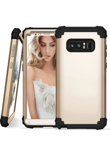 Samsung Galaxy Note 8 İçin Pc Yumuşak Tpu Bumper 3'ü 1 Arada Koruma ShockProof Kılıf (Yurt Dışından)