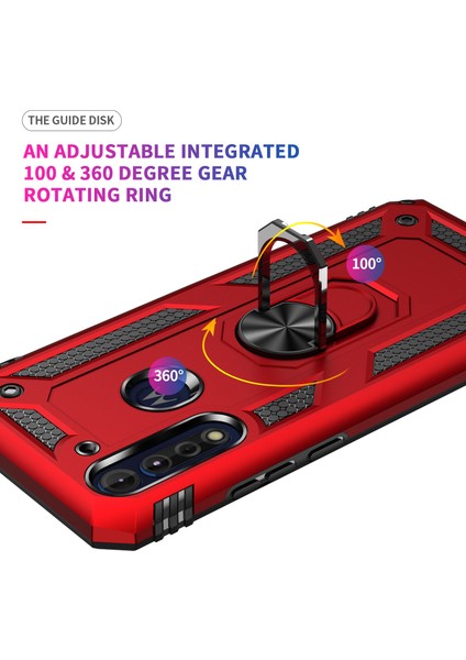 Motorola Moto G8 Power Lite İçin Çift Katmanlı Halkalı Standlı Kılıf (Yurt Dışından) fırsatları