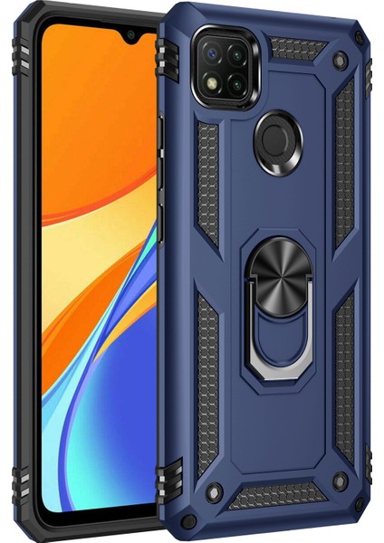 Xiaomi Redmi 9c İçin Çift Katmanlı Halkalı Standlı Kılıf (Yurt Dışından)