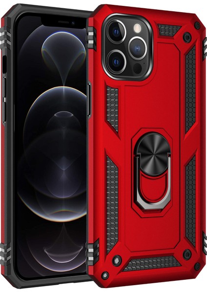 iPhone 12 / iPhone 12 Pro İçin Çift Katmanlı Halkalı Standlı Kılıf (Yurt Dışından)