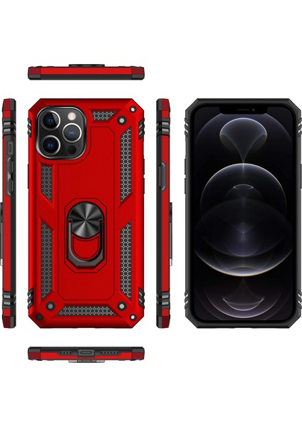 iPhone 12 / iPhone 12 Pro İçin Çift Katmanlı Halkalı Standlı Kılıf (Yurt Dışından) fiyatları