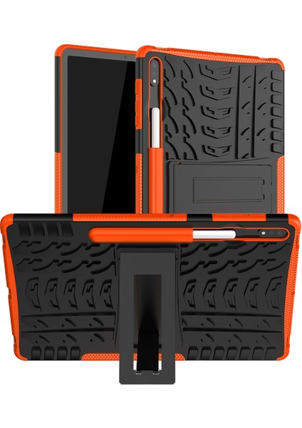 Samsung Galaxy Tab S7 Fe / S7 Plus 12.4" İçin Çift Katmanlı Shockproof Korumalı Standlı Kılıf (Yurt Dışından)
