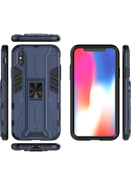 iPhone X / iPhone XS İçin Çift Katmanlı Pc Tpu Bumper Kaymaz ShockProof Korumalı Kılıf (Yurt Dışından)