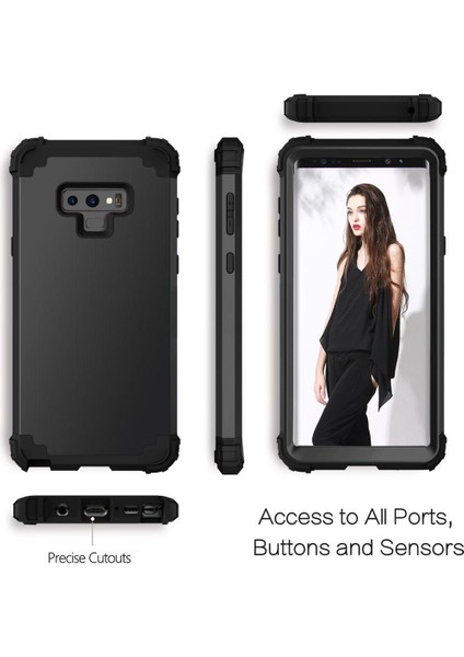 Samsung Galaxy Note 9 İçin Pc Yumuşak Tpu Bumper 3'ü 1 Arada Koruma ShockProof Kılıf (Yurt Dışından)