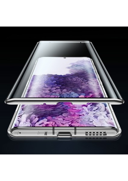 Samsung Galaxy S20 Fe İçin 360 Derece Tam Koruma Şeffaf Manyetik Metal Bumper Kılıf (Yurt Dışından) fırsatları