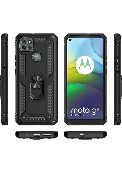 Motorola Moto G9 Power İçin Çift Katmanlı Halkalı Standlı Kılıf (Yurt Dışından) fiyatları