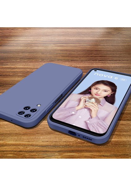 Huawei P40 Lite İçin İnce Likit Silikon ShockProof Korumalı Kılıf (Yurt Dışından)
