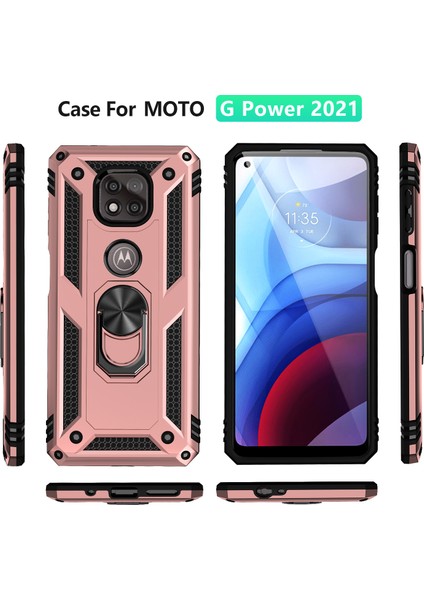 Motorola Moto G Power 2021 İçin Çift Katmanlı Halkalı Standlı Kılıf (Yurt Dışından) fiyatları