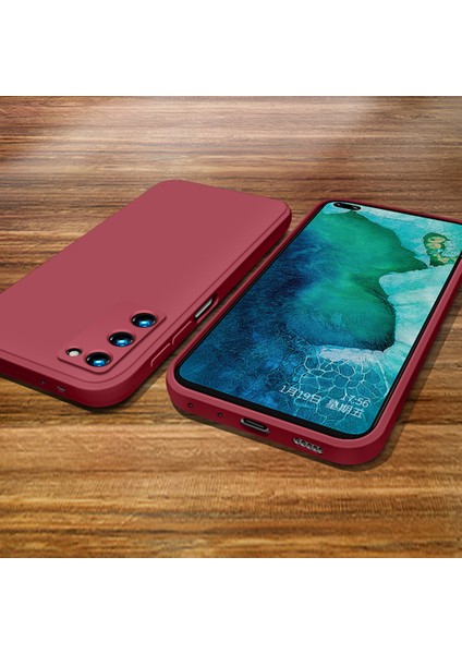Huawei Honor V30 Pro İçin İnce Likit Silikon ShockProof Korumalı Kılıf (Yurt Dışından)