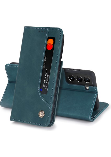Samsung Galaxy S21 5G İçin Retro Deri Manyetik ShockProof Tpu Flip Standlı Kılıf (Yurt Dışından)