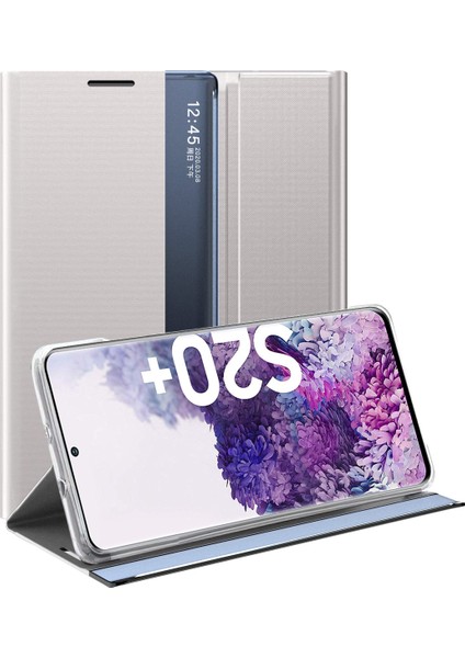 Samsung Galaxy S20 Plus İçin İnce Flip Pu Deri Pencereli Standlı Kılıf (Yurt Dışından)
